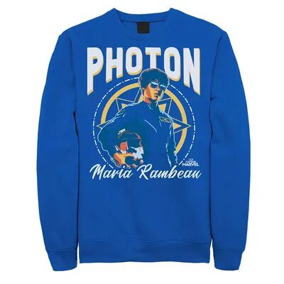 Men's Marvel Captain Marvel Maria Photon Portrait Sweatshirt, Size: Medium, Med Blue