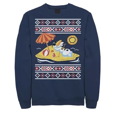 Disney Men's Disney Frozen Olaf In Summer Holiday Sweater Style Sweatshirt, Size: Medium, Blue