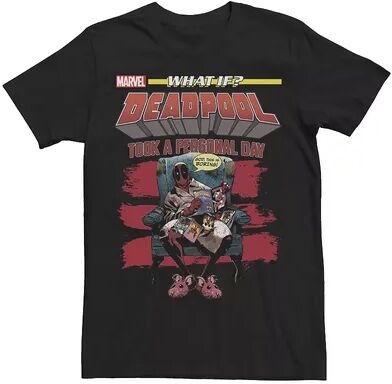 Marvel Men's Marvel What If Deadpool Took A Personal Day Comic Cover Tee, Size: XL, Black