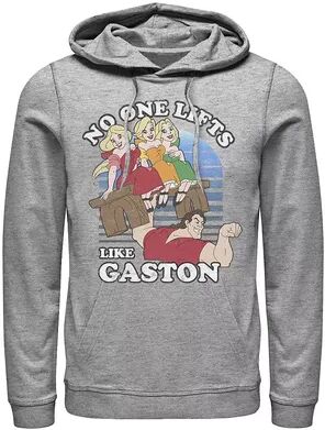 Disney s Beauty And The Beast Men's Lifts Like Gaston Graphic Pullover Graphic Hoodie, Size: XXL, Grey