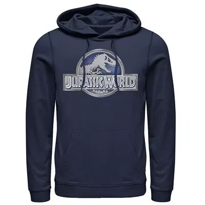 Licensed Character Men's Jurassic World Classic Metal Coin Logo Graphic Pullover Hoodie, Size: XL, Blue