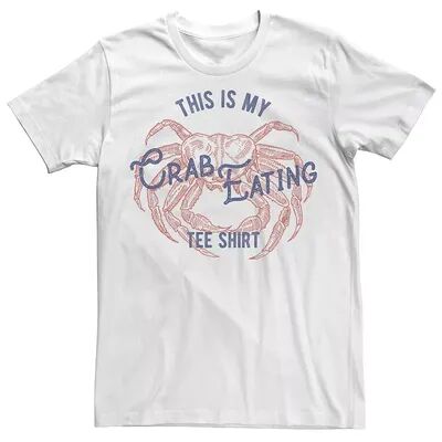 Licensed Character Men's This Is My Crab Eating Shirt Tee, Size: Medium, White