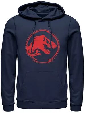 Licensed Character Men's Jurassic World Red Logo Glitch Coin Hoodie, Size: XXL, Blue