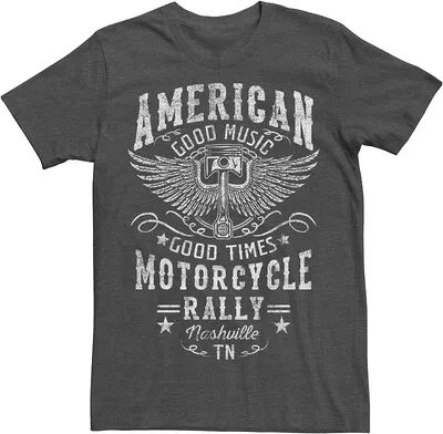 Licensed Character Big & Tall Motorcycle Rally Americana Moto Logo Tee, Men's, Size: XL Tall, Dark Grey