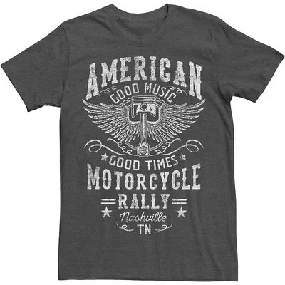 Licensed Character Big & Tall Motorcycle Rally Americana Moto Logo Tee, Men's, Size: Large Tall, Dark Grey