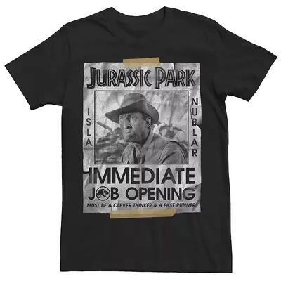 Licensed Character Men's Jurassic Clever Job Opening Poster Tee, Size: XS, Black