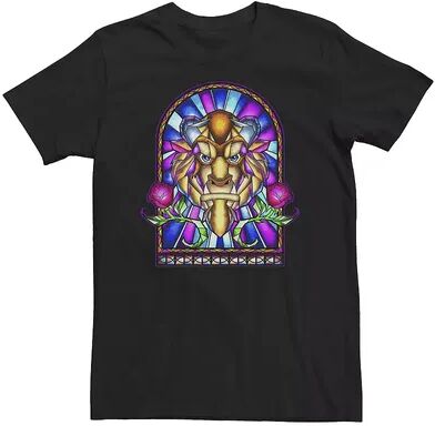 Licensed Character Big & Tall Disney Beauty And The Beast Stained Glass Window Tee, Men's, Size: XXL Tall, Black