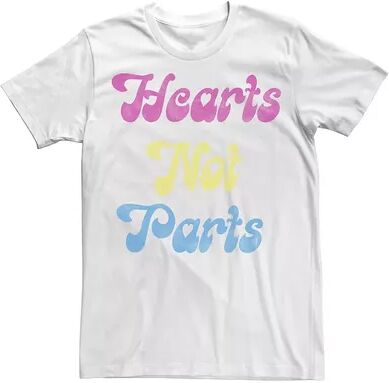 Licensed Character Men's Pride Hearts Not Parts Tee, Size: XL, White