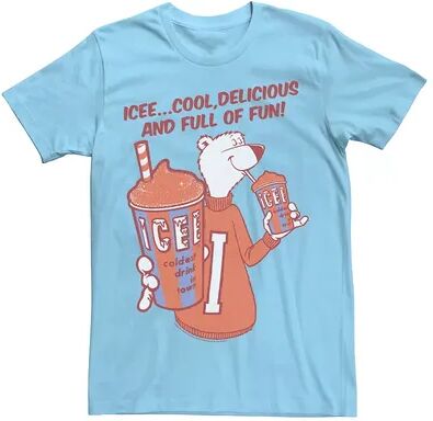 Licensed Character Men's ICEE Cool Delicious And Full Of Fun Coldest Drink In Town Tee, Size: Large, Light Blue