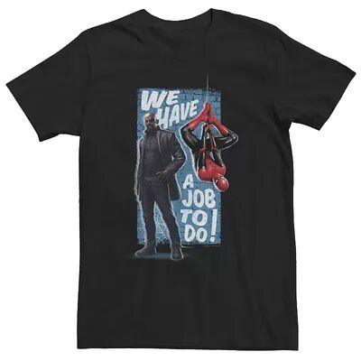 Marvel Big & Tall Marvel Spider-Man Far From Home We Have A job To Do Poster Tee, Men's, Size: XL Tall, Black
