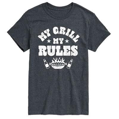 Licensed Character Men's My Grill My Rules T-Shirt, Size: Medium, Dark Grey