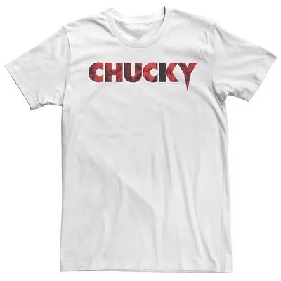 Licensed Character Men's Chucky Red Text Good Guys Doll Fill Tee, Size: Large, White