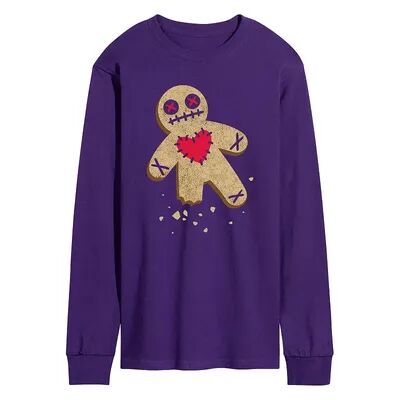 Licensed Character Men's Voodoo Doll Cookie Long Sleeve Tee, Size: XL, Purple