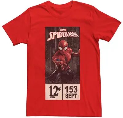 Licensed Character Men's Marvel's Spider-Man Comic Label Vintage Tee, Size: Small, Red