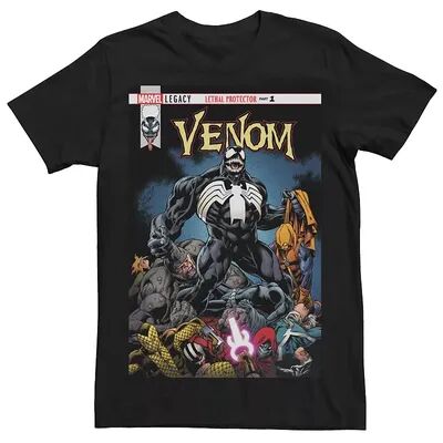 Licensed Character Men's Marvel Venom Lethal Protector Comic Cover Tee, Size: XXL, Black