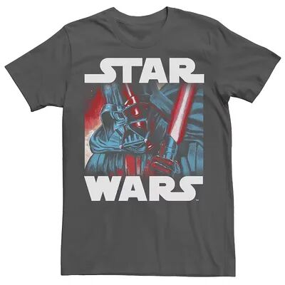 Licensed Character Men's Star Wars Darth Vader Saber Up Close and Personal Graphic Tee, Size: Small, Grey