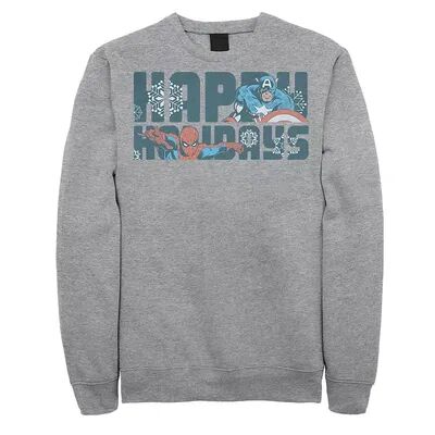 Marvel Men's Marvel Happy Holiday Heroes Seasonal Fleece, Size: 3XL, Med Grey