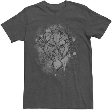 Disney Men's Disney Beauty And The Beast Ink Splatter Beast Tee, Size: 3XL, Dark Grey