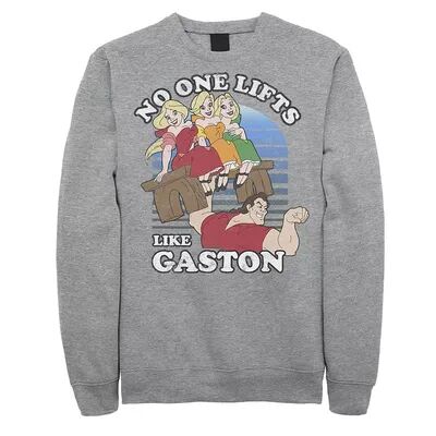 Disney s Beauty And The Beast Men's Lifts Like Gaston Fleece Graphic Pullover, Size: XL, Grey