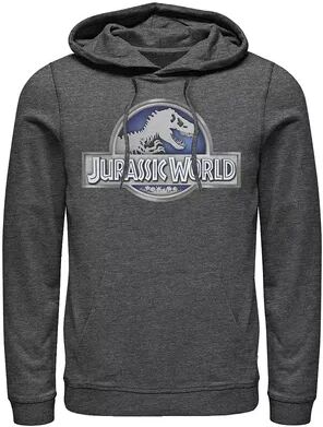 Licensed Character Men's Jurassic World Classic Metal Coin Logo Graphic Pullover Hoodie, Size: Medium, Dark Grey