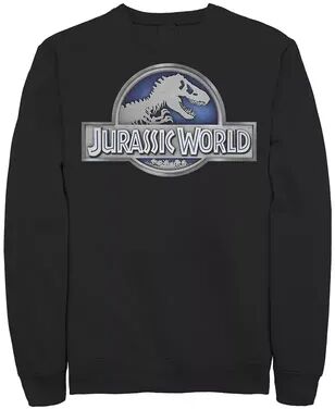 Licensed Character Men's Jurassic World Classic Metal Coin Logo Fleece, Size: XL, Black