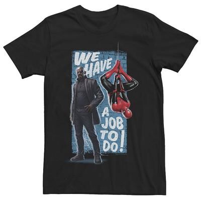 Marvel Men's Marvel Spider-Man Far From Home We Have A job To Do Poster Tee, Size: XXL, Black