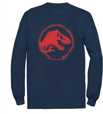 Licensed Character Men's Jurassic World Red Logo Glitch Coin Tee, Size: 3XL, Blue