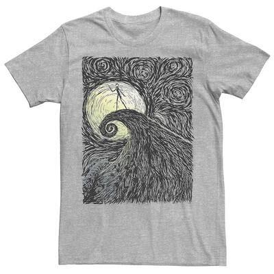 Disney Men's Disney The Nightmare Before Christmas Spiral Hill Portrait Tee, Size: XXL, Med Grey