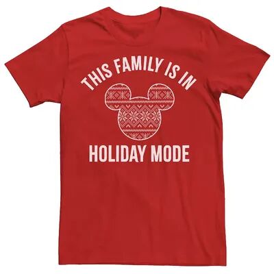 Men's Disney Mickey And Friends Christmas Family Holiday Mode Tee, Size: 3XL, Red