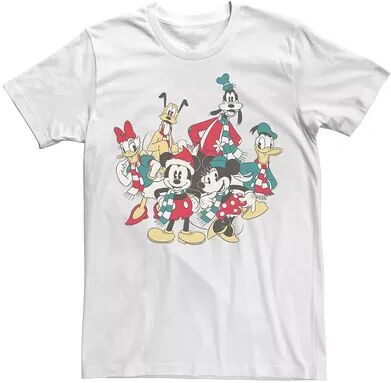 Disney Men's Mickey Classic Holiday Group Christmas Group Shot Tee, Size: XXL, White