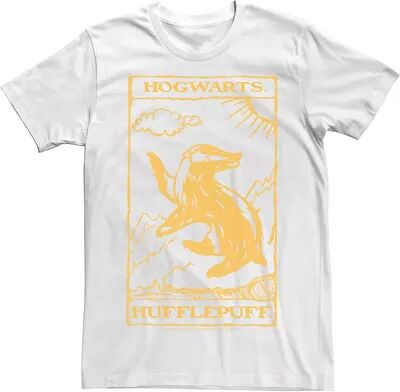 Licensed Character Men's Harry Potter Hufflepuff Tarot Playing Card Tee, Size: Medium, White