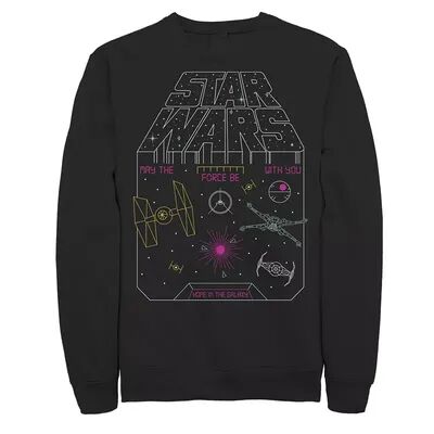 Licensed Character Men's Star Wars Retro Video Game Logo Sweatshirt, Size: XXL, Black