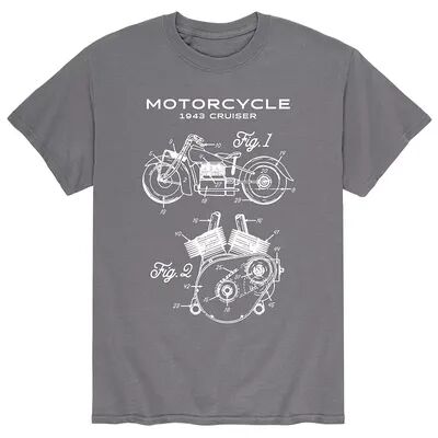 Licensed Character Men's Motorcycle Rendering Tee, Size: XL, Grey