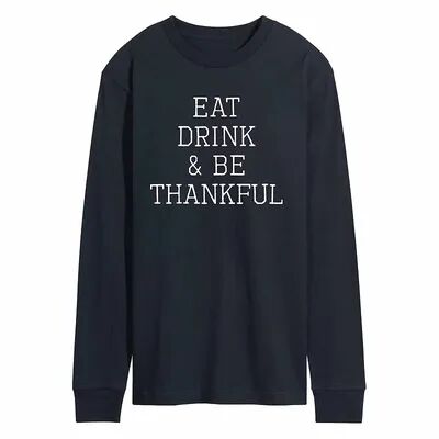 Licensed Character Men's Eat Drink Thankful Tee, Size: Large, Blue