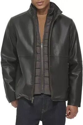 Dockers Men's Dockers Faux Leather Jacket with Quilted Bib, Size: XXL, Brown