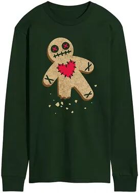 Licensed Character Men's Voodoo Doll Cookie Long Sleeve Tee, Size: XXL, Dark Green