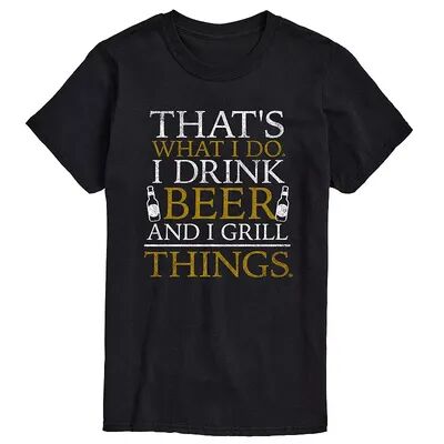 License Big & Tall Drink Beer Grill Things Tee, Men's, Size: Large Tall, Black