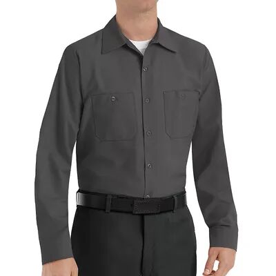 Red Kap Men's Red Kap Classic-Fit Industrial Button-Down Work Shirt, Size: Medium, Grey