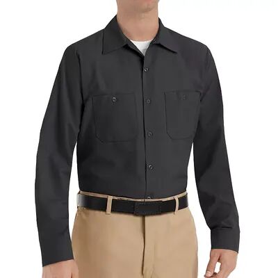 Red Kap Men's Red Kap Classic-Fit Industrial Button-Down Work Shirt, Size: XXL, Black