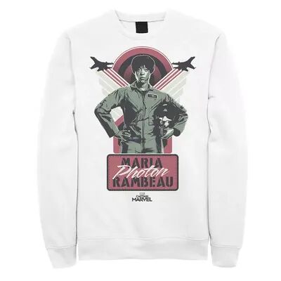 Licensed Character Men's Marvel Maria Photon Rambeau Fleece, Size: Medium, White