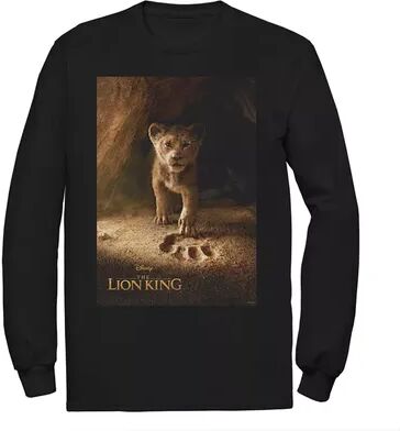 Disney s The Lion King Men's Young Simba Long Sleeve Graphic Tee, Size: XXL, Black