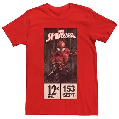 Licensed Character Men's Marvel's Spider-Man Comic Label Vintage Tee, Size: Medium, Red