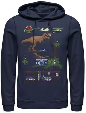 Licensed Character Men's Jurassic Park Digital Video Game Scene Graphic Pullover Hoodie, Size: XXL, Blue