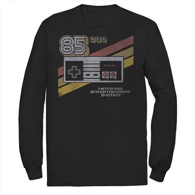 Licensed Character Boys 8-20 Nintendo NES Controller Retro Stripe '85 Tee, Men's, Size: Large, Black