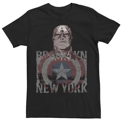 Marvel Men's Marvel Captain America Watches Over Brooklyn NY Tee, Size: Medium, Black