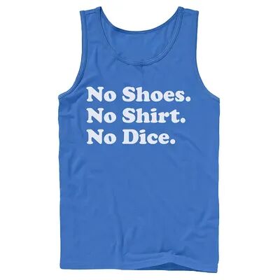 Licensed Character Men's Fast Times At Ridgemont No Shoes No Shirt No Dice Tank, Size: Medium, Med Blue
