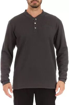 Smith's Workwear Men's Smith's Workwear Regular-Fit Sherpa Bonded Thermal Henley Pullover, Size: Large, Dark Grey