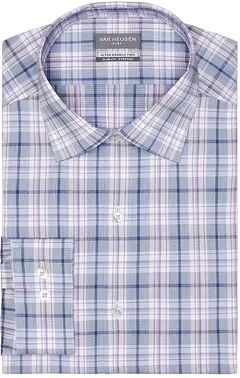 Van Heusen Men's Van Heusen Ultra Wrinkle-Free Slim-Fit Dress Shirt, Size: Small 32-33, Blue