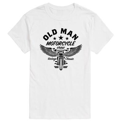Licensed Character Men's Old Man Motorcycle Crew Tee, Size: Medium, White