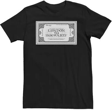 Licensed Character Big & Tall Harry Potter Deathly Hallows 2 Ticket London To Hogwarts Tee, Men's, Size: XL Tall, Black